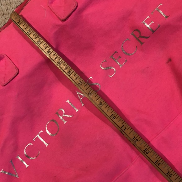 Victorias Secret Large Tote Shoulder Bag Bright Pink Strap Travel Beach Weekend - Picture 15 of 15